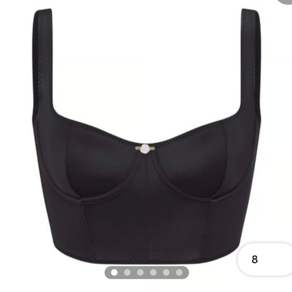 SKIMS  Stretch Satin Underwire Corset In Onyx,NWOT